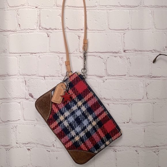 Coach Plaid Wool Wristlet Coin Change Purse(EUC) - Picture 2 of 16